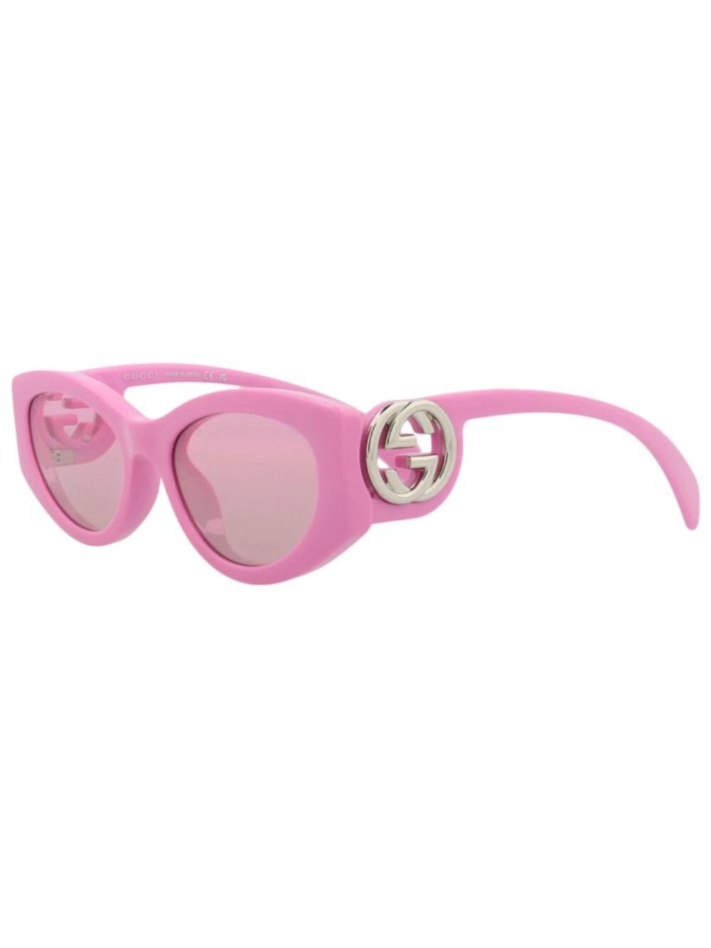 New Gucci Women's Sunglasses Cat Eye Injection Frame Pink Pink Pink